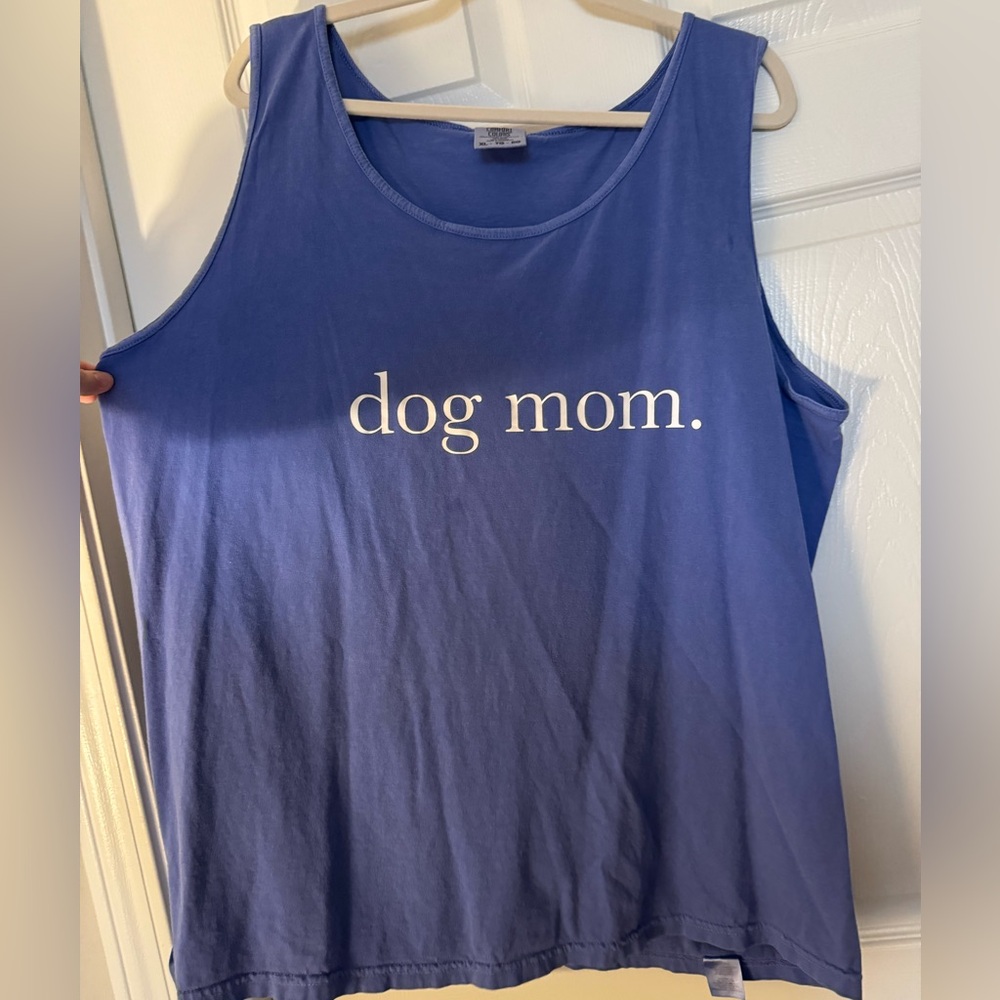 Comfort Colors Blue 'Dog Mom' Tank Top